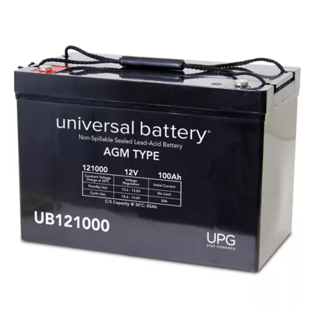 Universal Battery 12V 100Ah Sealed Lead Acid (SLA)/AGM (Group 27) Battery with I6 Terminals Mower Batteries