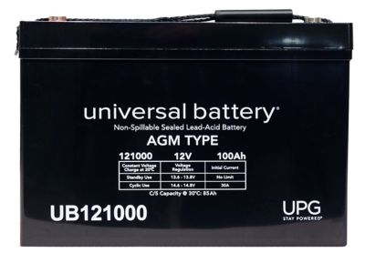 Image showing  12V 100Ah Sealed Lead Acid (SLA)/AGM Battery (Group 27) with I6 Terminals