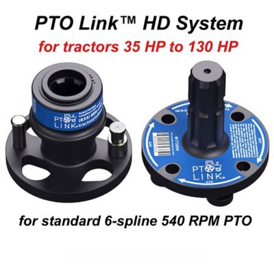 PTO Link HD Quick-Connect System - Duo Bundle (1 Tractor/Female Plate + 1 Implement/Male Plate), Fits Tractors 35to 130 HP