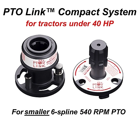PTO Link Compact Quick-Connect System - Duo Bundle (1 Tractor/Female Plate + 1 Implement/Male Plate), Fits Tractors Up to 40 HP