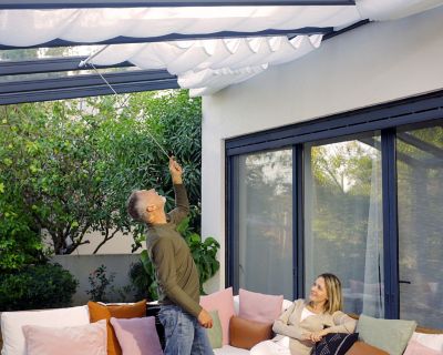 Image showing  Stockholm Patio Cover Roof Blinds, 11 ft. x 17 ft.