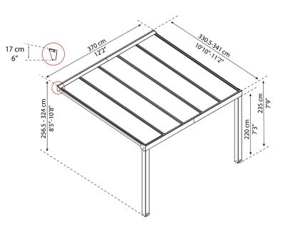 Image showing  Stockholm 11 x 12ft. Patio Cover, Gray/Clear