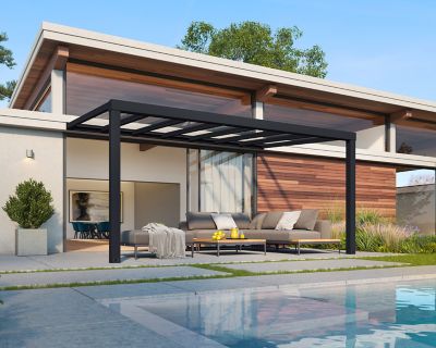 Image showing  Stockholm 11 ft. x 17 ft. Patio Cover - Gray/Clear