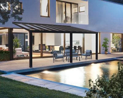 Image showing  Stockholm 11 ft. x 24 ft. Patio Cover - Gray/Clear