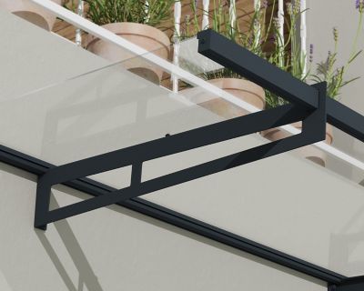 Image showing 6 th Canopia by Palram 5 x 3ft. Bremen 1500 Awning, Gray/Clear