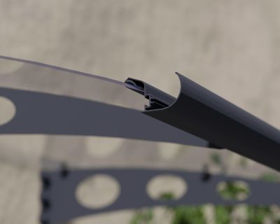 Image showing  4 x 3ft. Garamond 1350 Awning, Gray/Clear