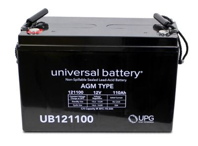 Universal Battery 12V 110Ah Sealed Lead Acid (SLA)/AGM Battery (Group 31) with I6 Terminals
