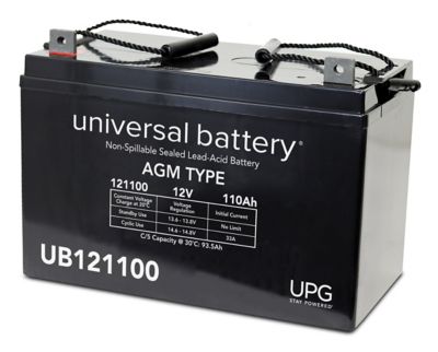 Universal Battery 12V 110Ah Sealed Lead Acid (SLA)/AGM Battery (Group 31) with L3 Terminals