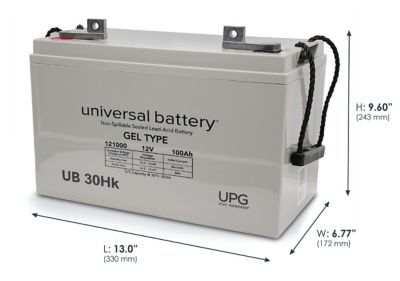 Image showing 2 th Universal Battery 12V 100Ah AGM/Gel Battery with Fl2 Terminals