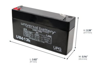 Image showing  6V 1.3Ah Sealed Lead Acid (SLA)/AGM Battery with F1 Terminals
