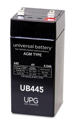 Universal Battery 4V 4.5Ah Sealed Lead Acid (SLA)/AGM Battery with F1 Terminals