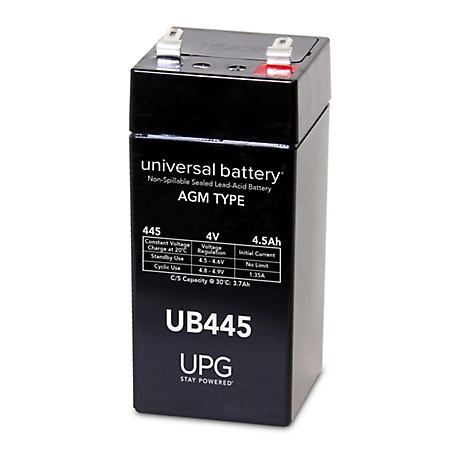 Universal Battery 4V 4.5Ah Sealed Lead Acid (SLA)/AGM Battery with F1 Terminals