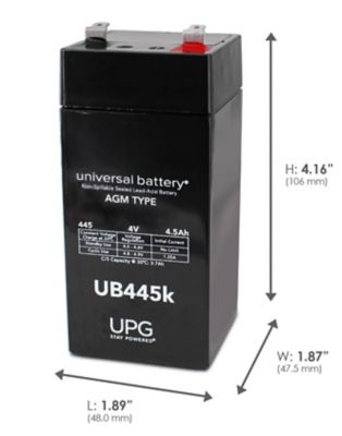 Image showing  4V 4.5Ah Sealed Lead Acid (SLA)/AGM Battery with F1 Terminals