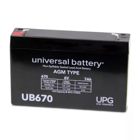 Universal Battery 6V 7Ah Sealed Lead Acid (SLA)/AGM Battery with F1 Terminals Mower Batteries