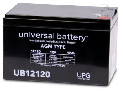 Universal Battery 12V 12Ah Sealed Lead Acid (SLA)/AGM Battery with F1 Terminals