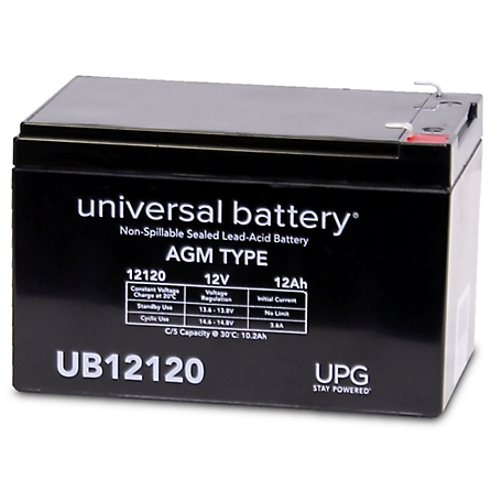 Universal Battery 12V 12Ah Sealed Lead Acid (SLA)/AGM Battery with F1 Terminals