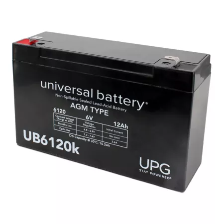 Universal Battery 6V 12Ah Sealed Lead Acid (SLA)/AGM Battery with F2 Terminals Automotive Batteries