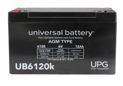 Image showing  6V 12Ah Sealed Lead Acid (SLA)/AGM Battery with F2 Terminals