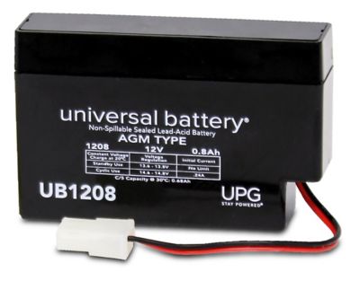 Universal Battery 12V 0.8Ah Sealed Lead Acid (SLA)/AGM Battery with Amp Connector