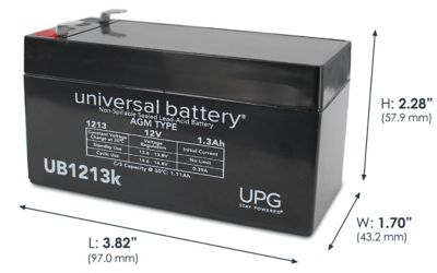 Image showing  12V 1.3Ah Sealed Lead Acid (SLA)/AGM Battery with F1 Terminals