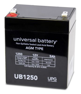 Universal Battery 12V 5Ah Sealed Lead Acid (SLA)/AGM Battery with F2 Terminals