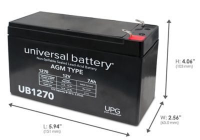 Image showing  12V 7Ah Sealed Lead Acid (SLA)/AGM Battery with F1 Terminals