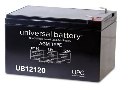 Universal Battery 12V 12Ah Sealed Lead Acid (SLA)/AGM Battery with F2 Terminals