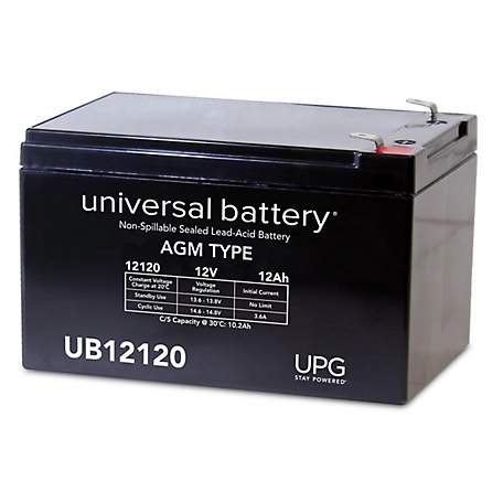 Universal Battery 12V 12Ah Sealed Lead Acid (SLA)/AGM Battery with F2 Terminals