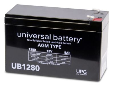 Universal Battery 12V 8Ah Sealed Lead Acid (SLA)/AGM Battery with F2 Terminals