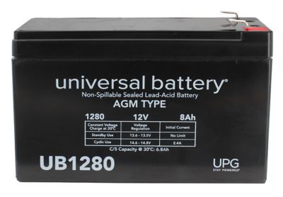 Image showing  12V 8Ah Sealed Lead Acid (SLA)/AGM Battery with F2 Terminals