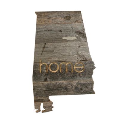 Barnwood USA Large Rustic Farmhouse Home State Reclaimed Wood Wall Sign, Alabama