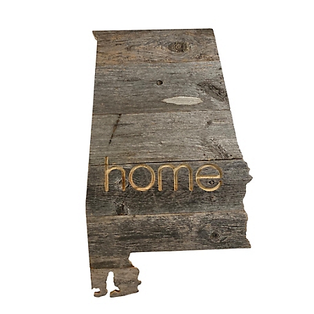 Barnwood USA Large Rustic Farmhouse Home State Reclaimed Wood Wall Sign, Alabama