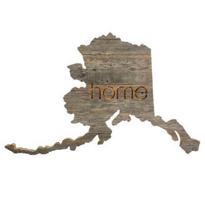 Barnwood USA Large Rustic Farmhouse Home State Reclaimed Wood Wall Sign, Alaska