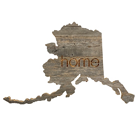 Barnwood USA Large Rustic Farmhouse Home State Reclaimed Wood Wall Sign, Alaska