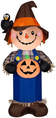 GemmyAirblown Scarecrow with Jack O'Lantern