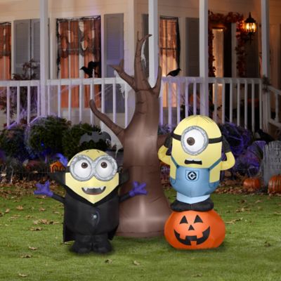 Image showing  Airblown Minions with Tree and Pumpkin