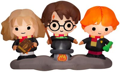 Gemmy Airblown Harry, Ron, and Hermione with Cauldron
