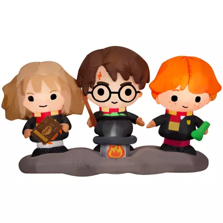 Gemmy Airblown Harry Ron and Hermione with Cauldron Halloween Inflatables