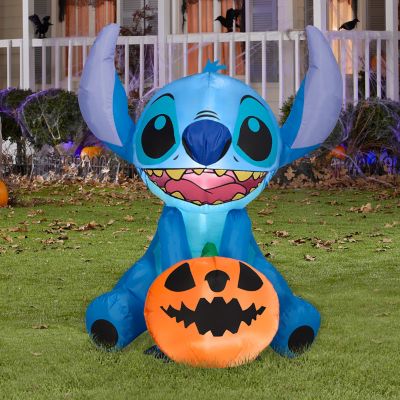 Image showing  35.83 in. Airblown Stitch with Jack O'Lantern Inflatable Halloween Decoration