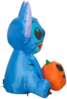 Image showing  35.83 in. Airblown Stitch with Jack O'Lantern Inflatable Halloween Decoration