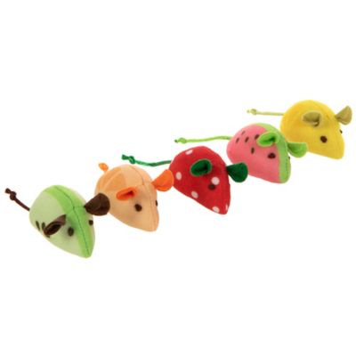 Image showing  Skitter Slices Plush Catnip Mice Cat Toys, 5-Pack