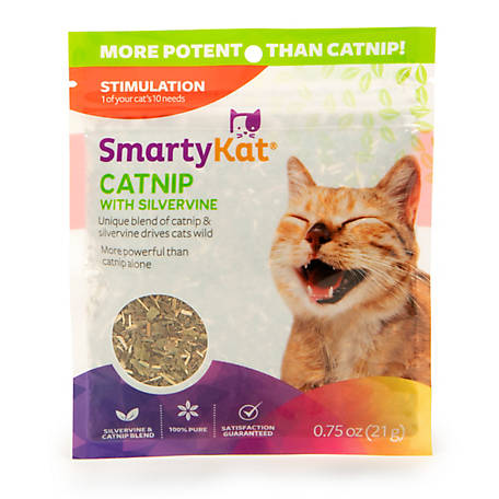 SmartyKat Catnip & Silvervine Cat Attractant, Resealable Pouch, 0.75 Ounce