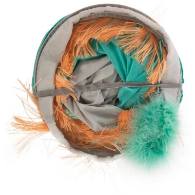 Image showing  26 in. L Fringe Frenzy Cat Hideout with Tunnel Entrance