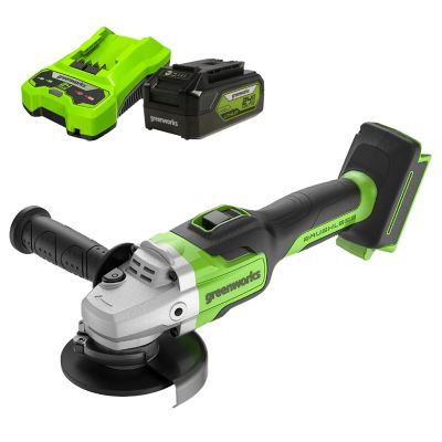 Greenworks 24V 4.5-in. Brushless Cordless Battery Angle Grinder, 4.0Ah Battery & Charger