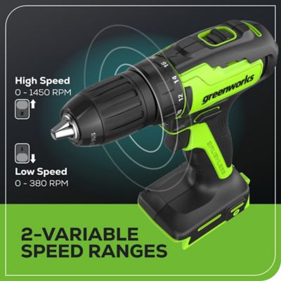 Image showing 5 th Greenworks 24V Brushless Cordless Battery 1/2-in. Hammer Drill Drill Driver, 2.0Ah USB Battery & Charger