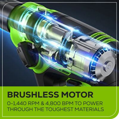 Image showing  24V 7/8-in. Brushless Cordless Battery SDS-Plus Rotary Hammer, 4.0Ah USB Battery and Charger