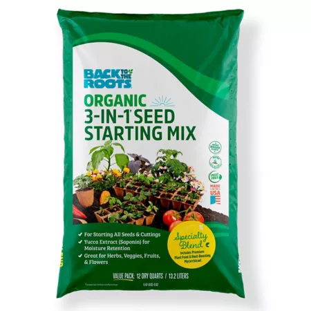 Back to the Roots 12 Quart Peat-Free Natural and Organic Specialty Seed Starting Mix with Mycorrhizae and Worm Castings Potting Soil