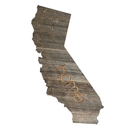 Barnwood USA Large Rustic Farmhouse Home State Reclaimed Wood Wall Sign, California