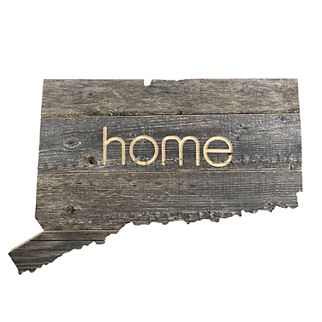 Barnwood USA Large Rustic Farmhouse Home State Reclaimed Wood Wall Sign, Connecticut