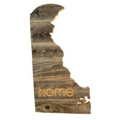 Barnwood USA Large Rustic Farmhouse Home State Reclaimed Wood Wall Sign, Delaware